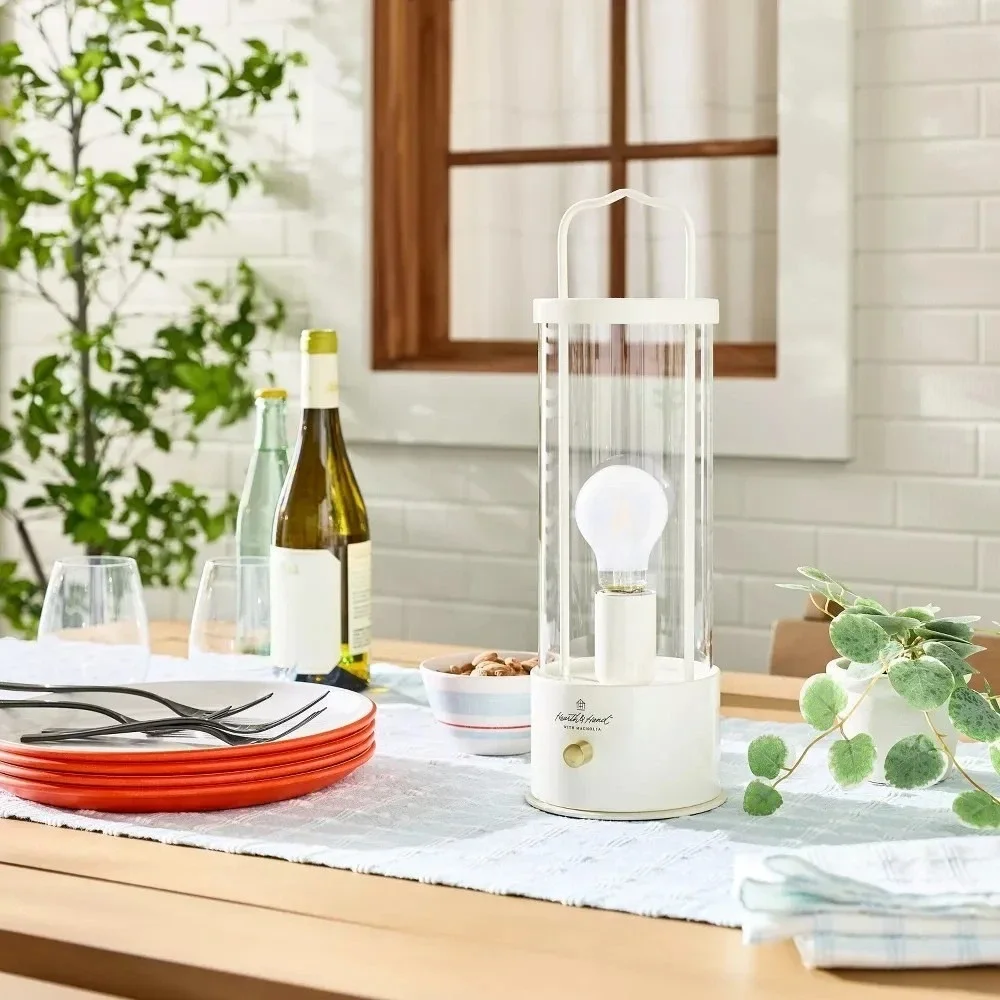 Portable LED Tabletop Lantern Cream Lamp - Hearth & Hand Magnolia, Target